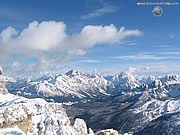 Vista dal Lagazuoi verso Cortina d'Ampezzo (Sorapis - Antelao)