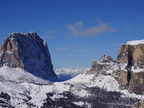 View from Belvedere to Passo Sella