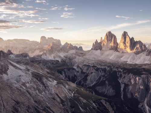 Tre Cime di Lavaredo in the Dolomites Italy