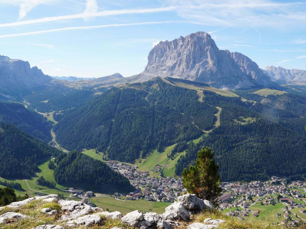 Wolkenstein in Gröden - Wolkenstein, Langkofel vom Stevia aus gesehen