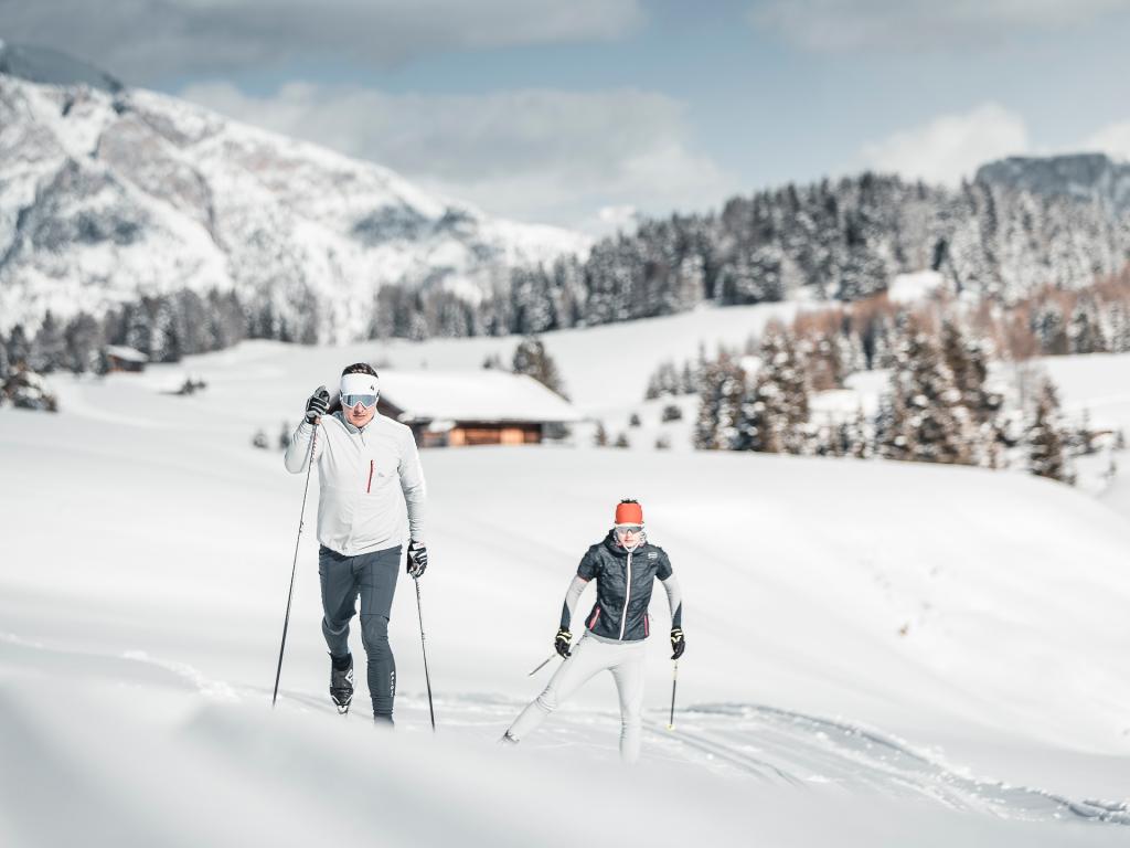 Cross-country skiing on Seiser Alm